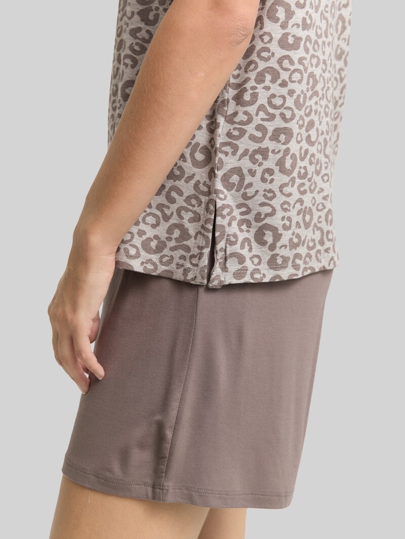 Tom Tailor Pyjama-Set mit Leo-Print - Grey-medium-allover