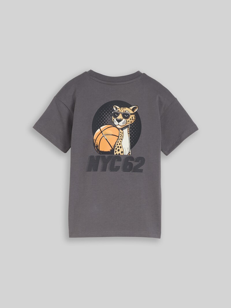 Tom Tailor Oversize T-Shirt mit Rückenprint - Dark Urban Grey