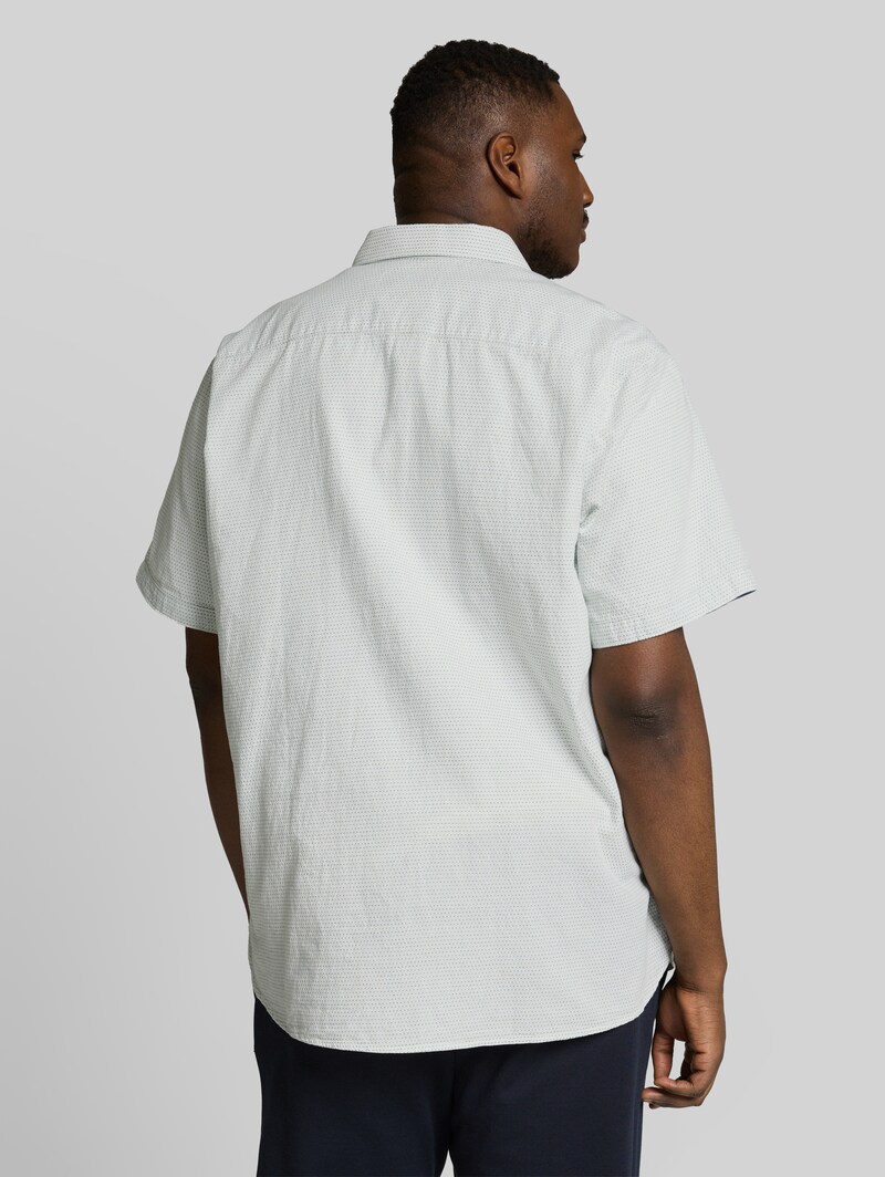 Tom Tailor Plus Size - Regular Fit Kurzarmhemd aus Baumwolle - Gardenia White Dot Structure