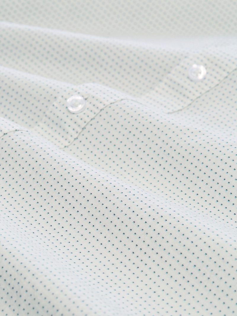 Tom Tailor Plus Size - Regular Fit Kurzarmhemd aus Baumwolle - Gardenia White Dot Structure