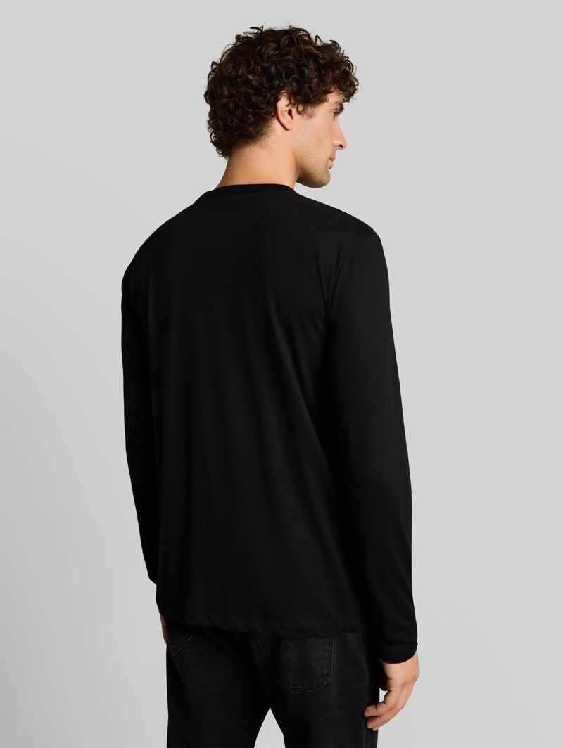 Tom Tailor Basic Langarmshirt aus Baumwolle - Black