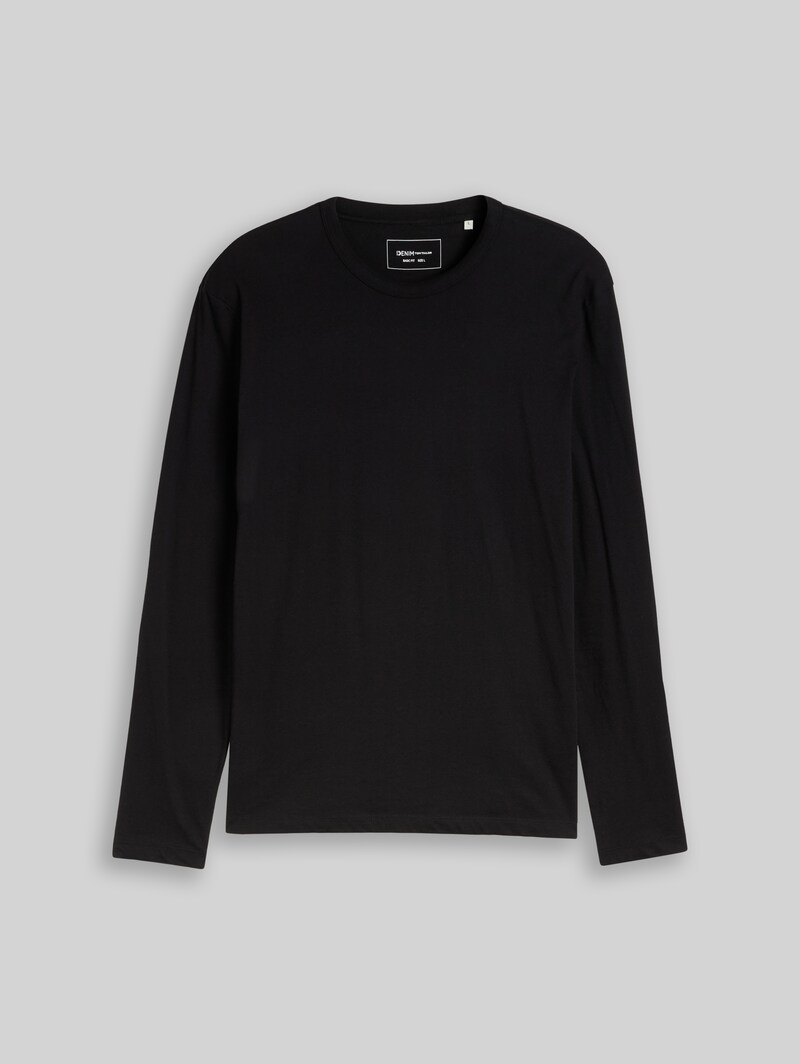 Tom Tailor Basic Langarmshirt aus Baumwolle - Black