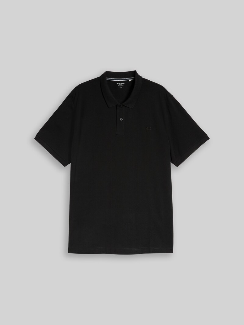 Tom Tailor Plus Size - Piqué Poloshirt mit Logo-Stickerei - Black