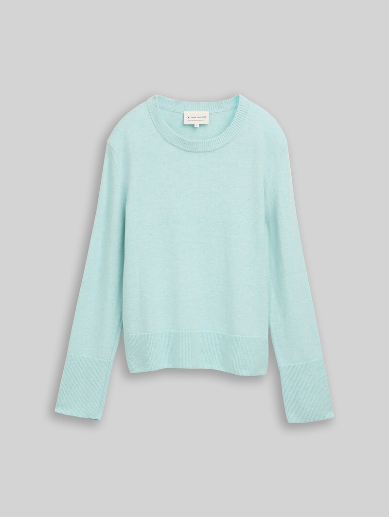 Tom Tailor Strickpullover mit Kaschmir-Anteil - Dusty Light Green Melange