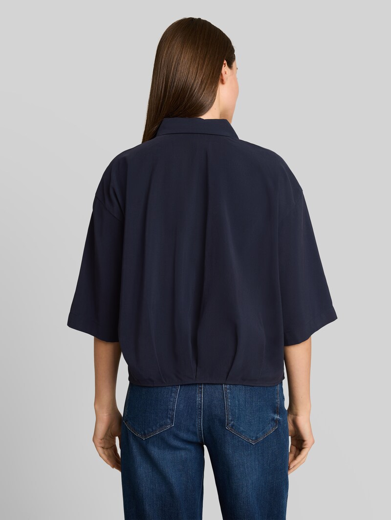 Tom Tailor Oversize Hemdbluse mit 3/4-Arm - Sky Captain Blue