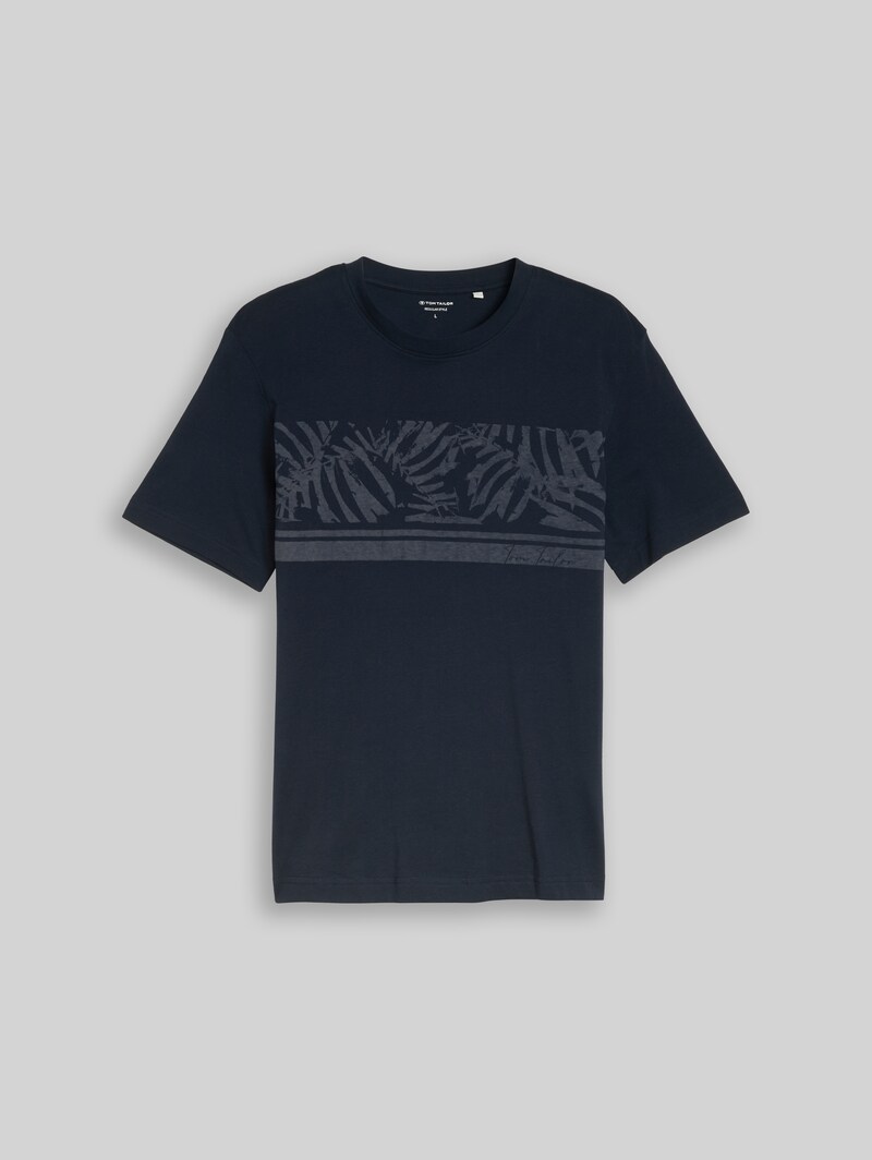 Tom Tailor T-Shirt mit Inside-Out Print - Sky Captain Blue