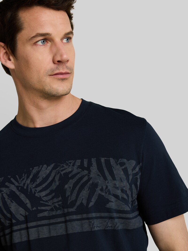 Tom Tailor T-Shirt mit Inside-Out Print - Sky Captain Blue