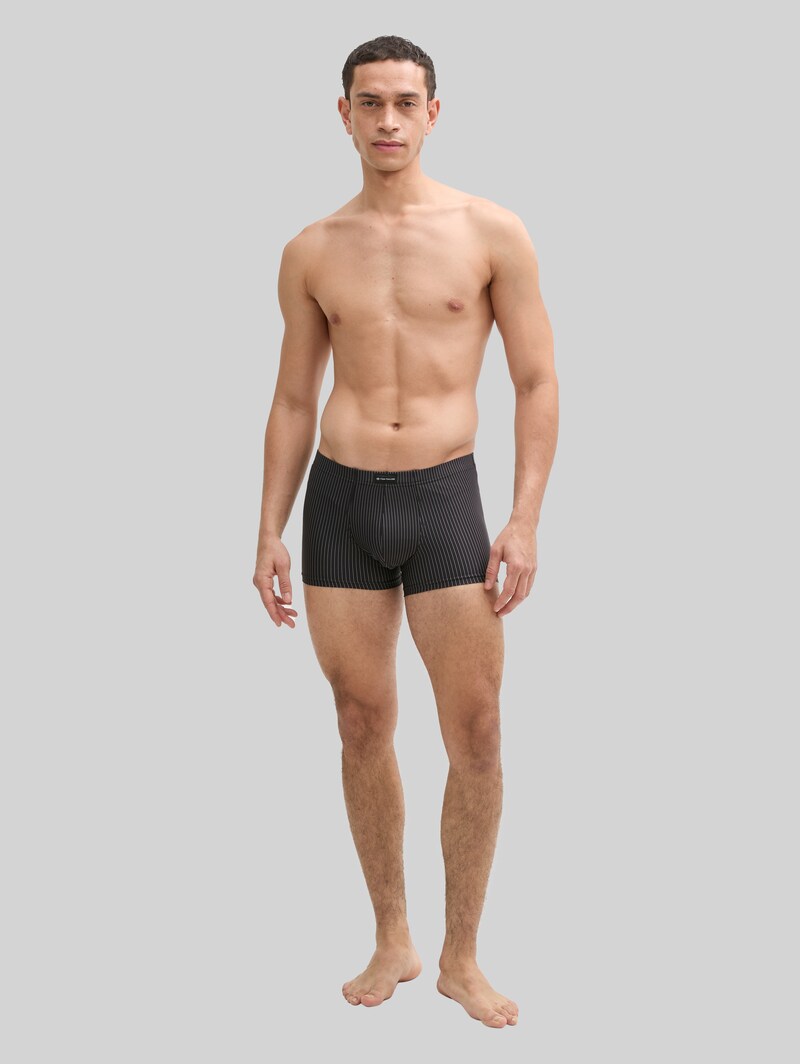 Tom Tailor Kurze Boxershorts im 2er-Pack - Black-dark-stripes