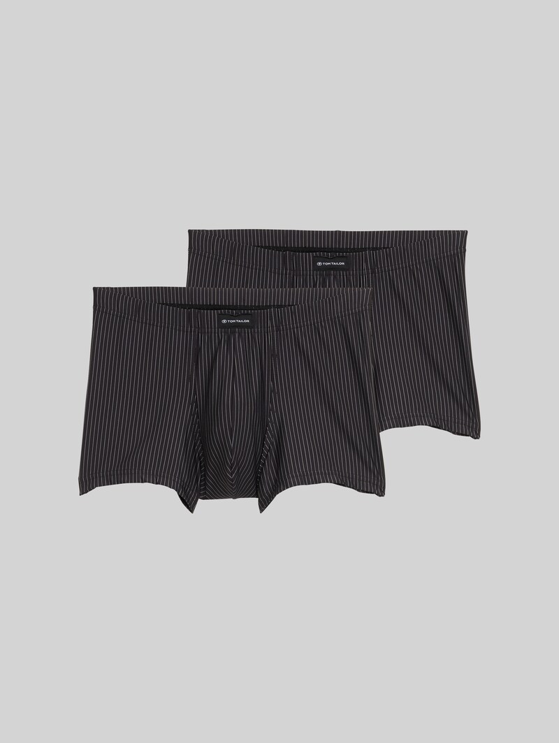 Tom Tailor Kurze Boxershorts im 2er-Pack - Black-dark-stripes