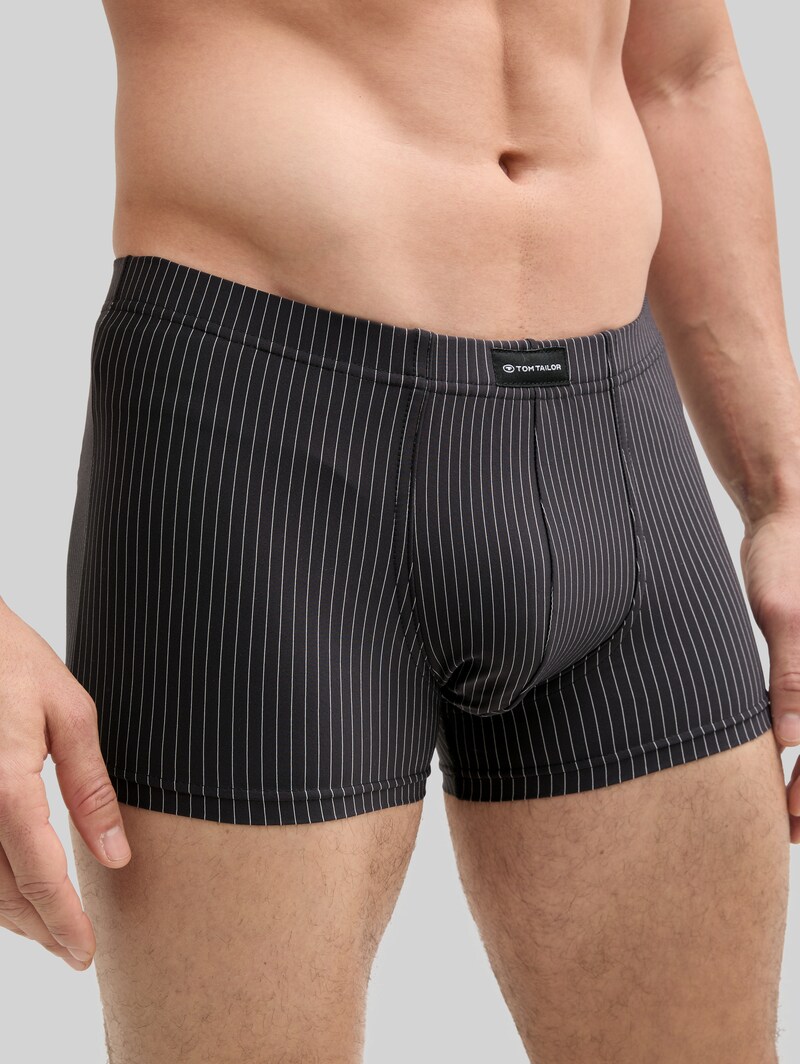 Tom Tailor Kurze Boxershorts im 2er-Pack - Black-dark-stripes