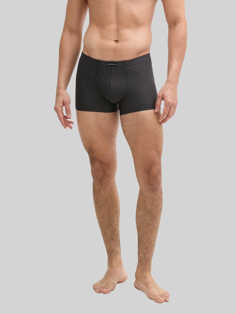 Tom Tailor Kurze Boxershorts im 2er-Pack - Black-dark-stripes