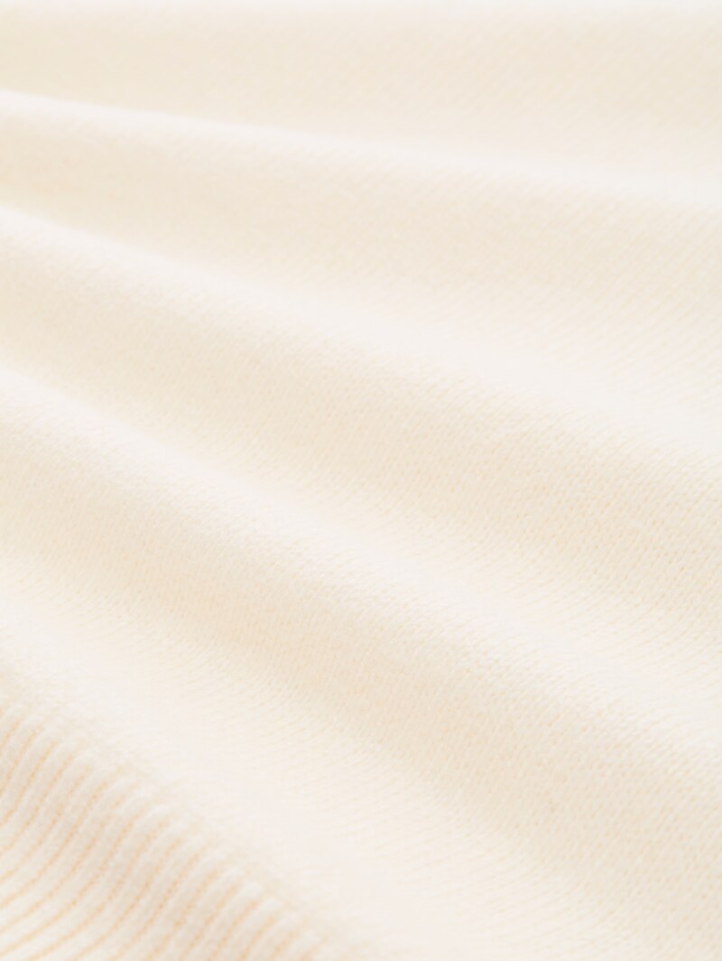 Tom Tailor Oversize Strickpullover mit Stehkragen - Whisper White