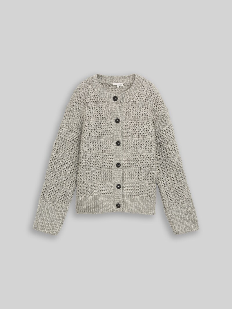 Tom Tailor Cardigan mit Wollanteil - Soft Grey Melange