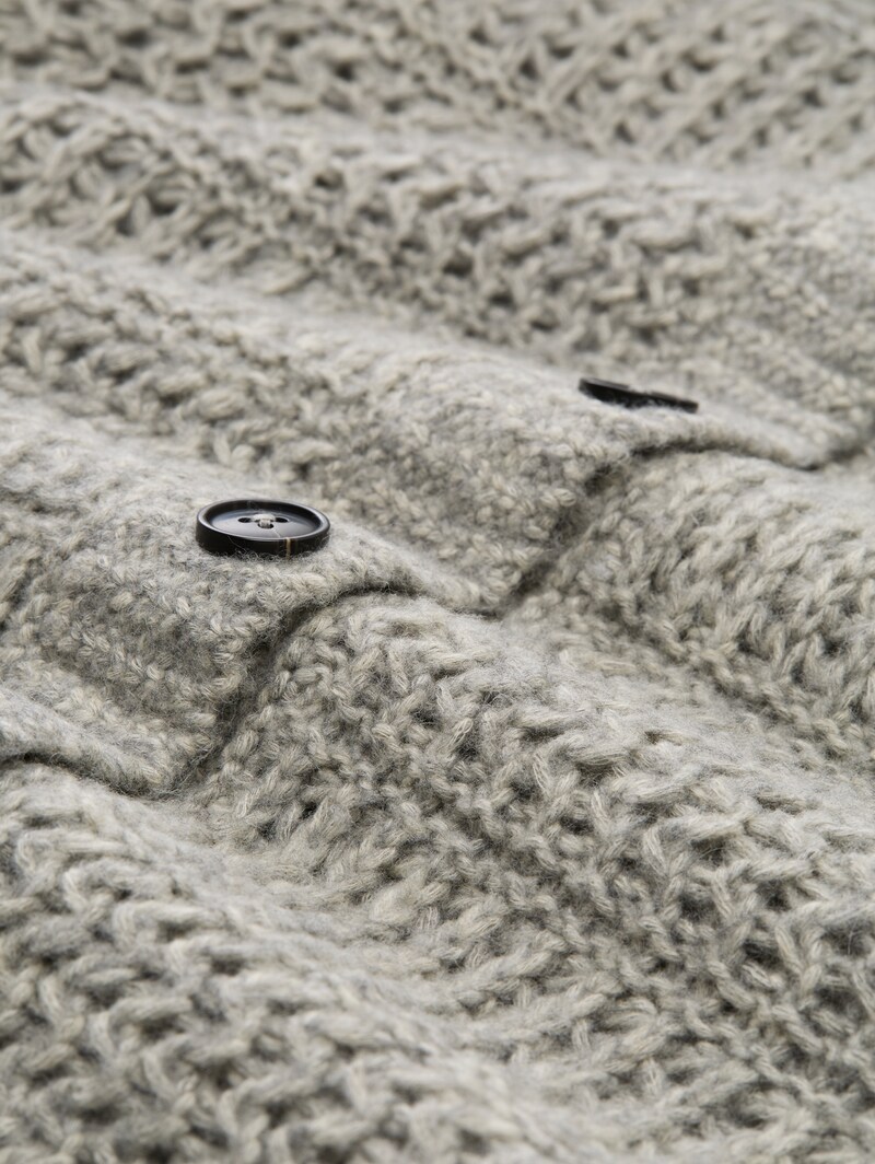 Tom Tailor Cardigan mit Wollanteil - Soft Grey Melange
