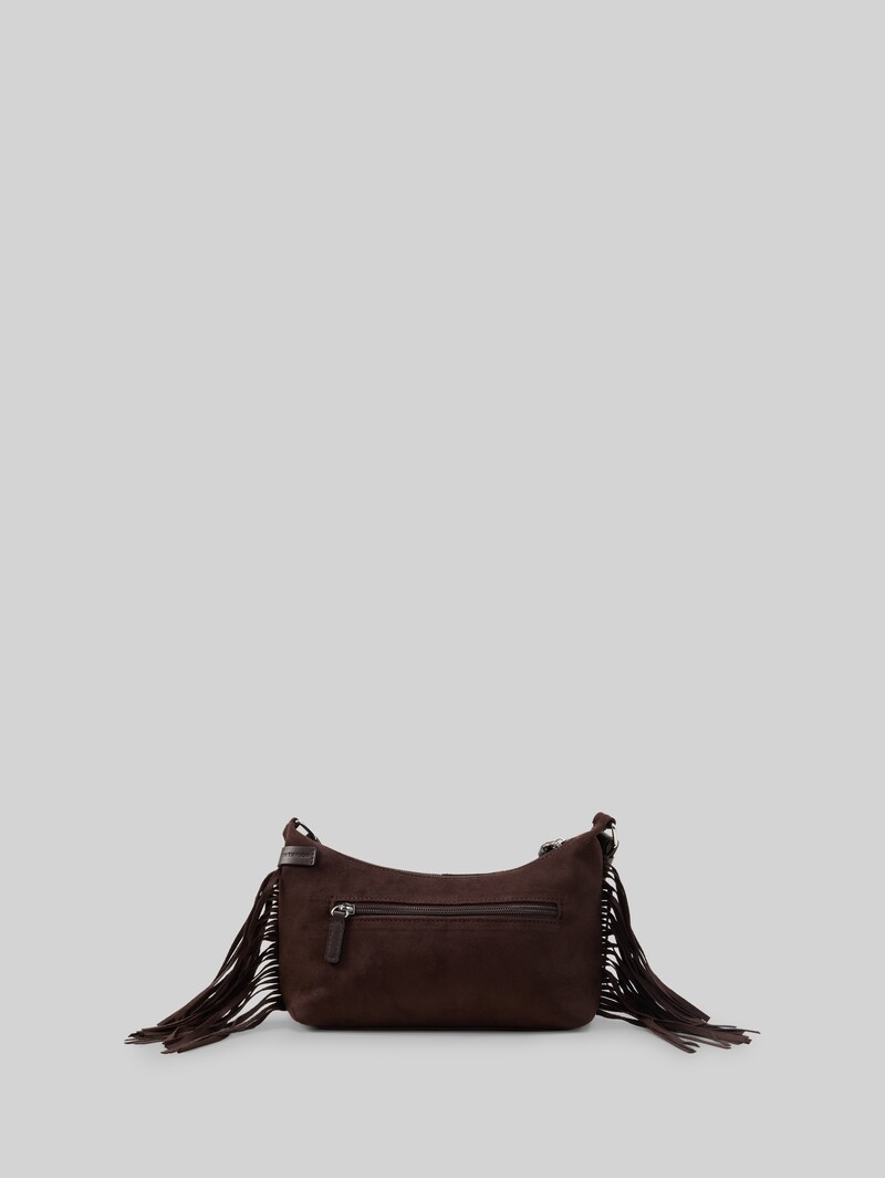 Tom Tailor TTDEYANIRA Umhängetasche mit Fransen - Dark Brown