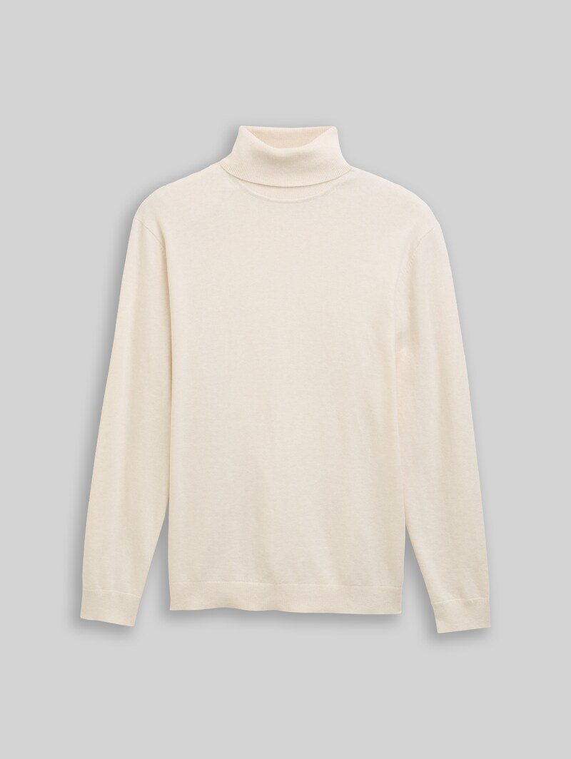 Tom Tailor Rollkragenpullover mit Kaschmir-Anteil - Soft Buttercream Melange