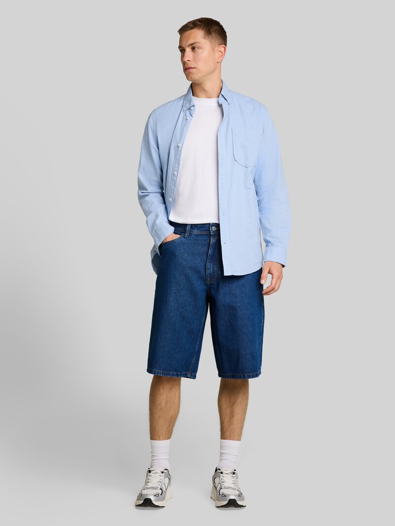 Tom Tailor TTWAYLEN RELAXED Jeans Shorts - Clean Dark Stone Blue Denim