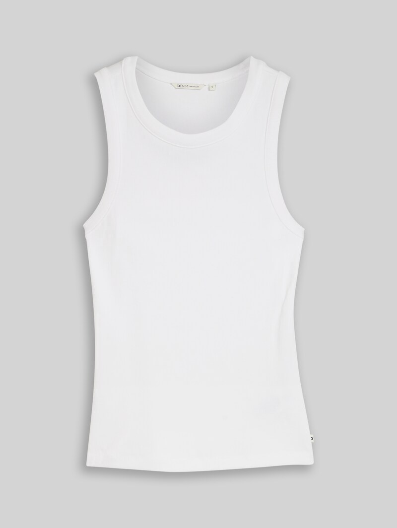 Tom Tailor Slim Fit Top mit Rippstruktur - White