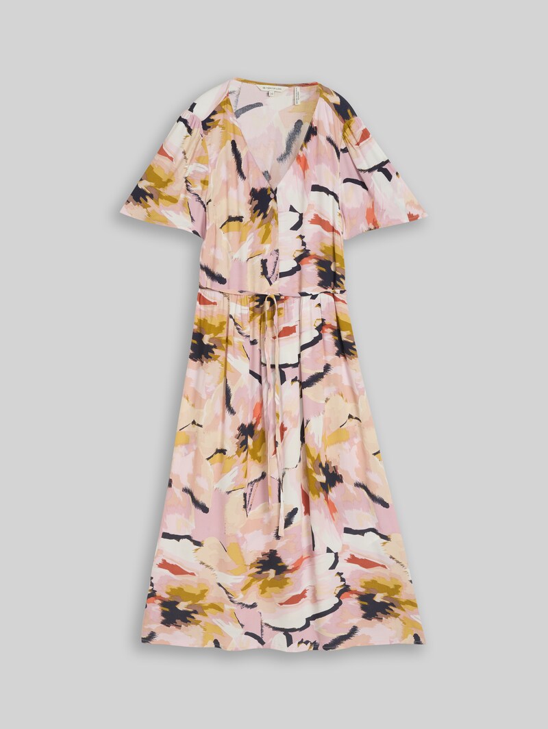 Tom Tailor Midi-Kleid mit Muster - Big Abstract Flower Print