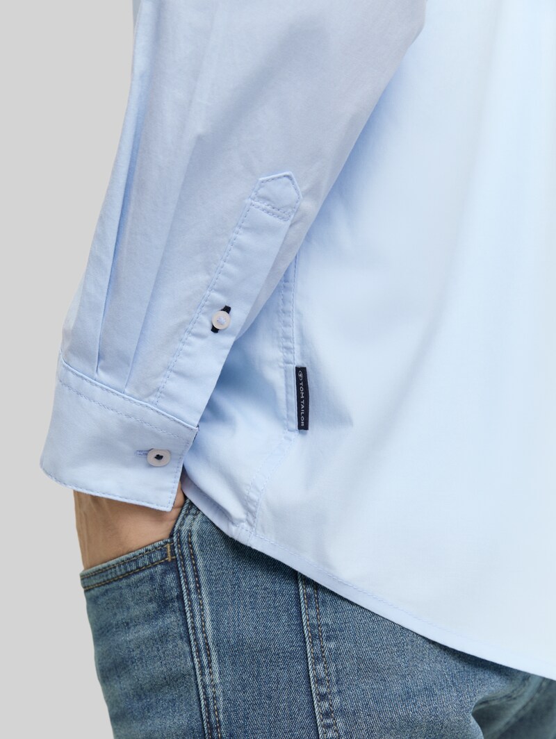 Tom Tailor Regular Fit Hemd mit Stretch - Light Metal Blue