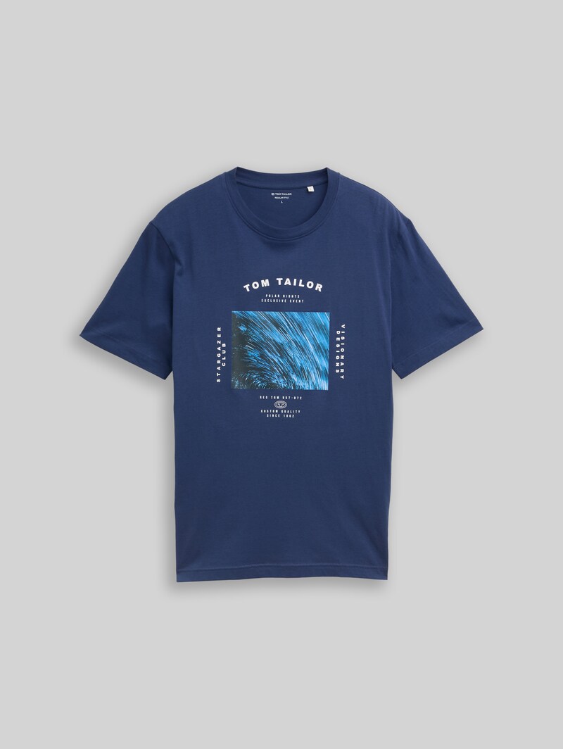 Tom Tailor T-Shirt mit Foto-Print - Ocean Blue
