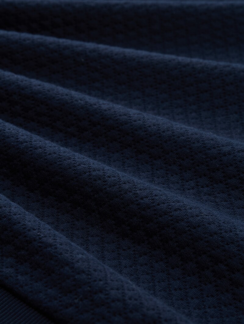 Tom Tailor Troyer Sweatshirt mit Ärmeltasche - Sky Captain Blue