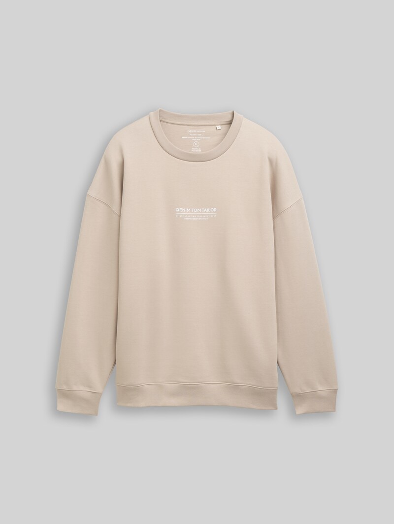 Tom Tailor Relaxed Sweatshirt mit Logo-Print - Light Dove Grey