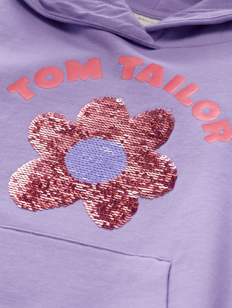 Tom Tailor Hoodie Sweatshirt mit Wendepailletten - Sweet Purple