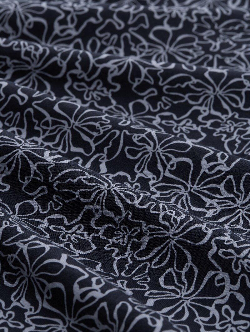 Tom Tailor Blusenshirt mit Blumenmuster - Navy White Flower Print