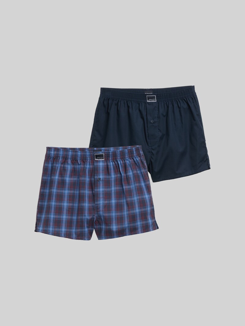 Tom Tailor Boxershorts mit Karomuster im 2er-Pack - Blue-dark-check