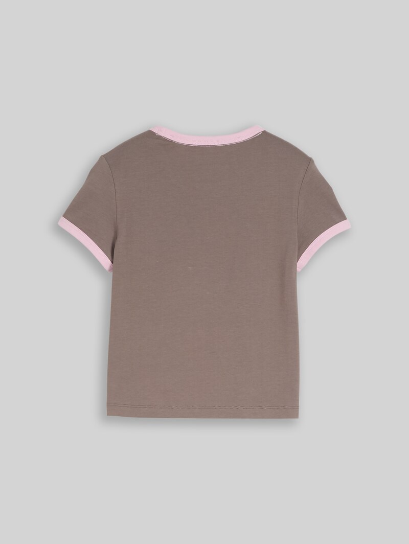Tom Tailor Cropped T-Shirt mit Herz-Print - Rusty Brown Tom Tailor Cropped T-Shirt mit Herz-Print - Rusty Brown