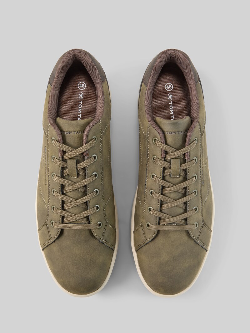 Tom Tailor Sneaker aus Lederimitat - Khaki