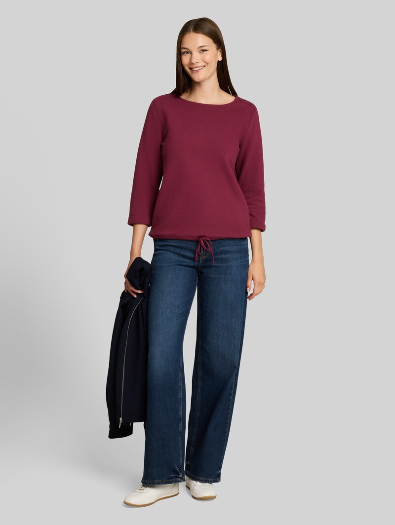 Tom Tailor Langarmshirt mit Knopf-Details - Preppy Plum