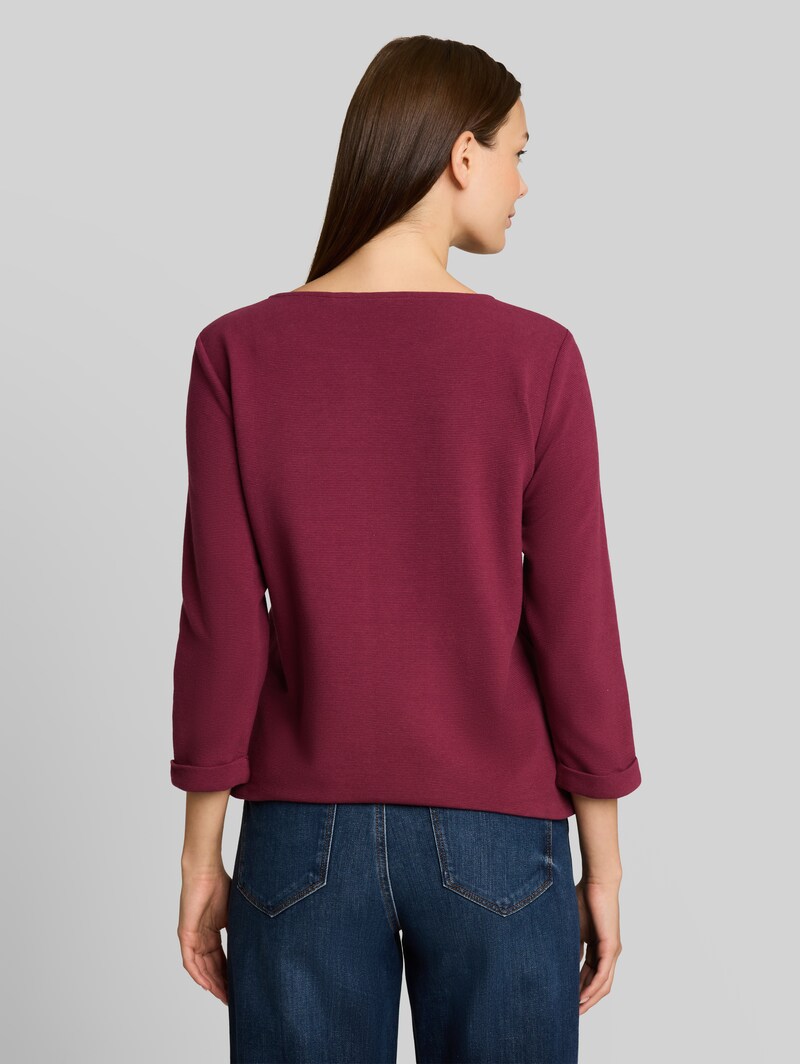 Tom Tailor Langarmshirt mit Knopf-Details - Preppy Plum