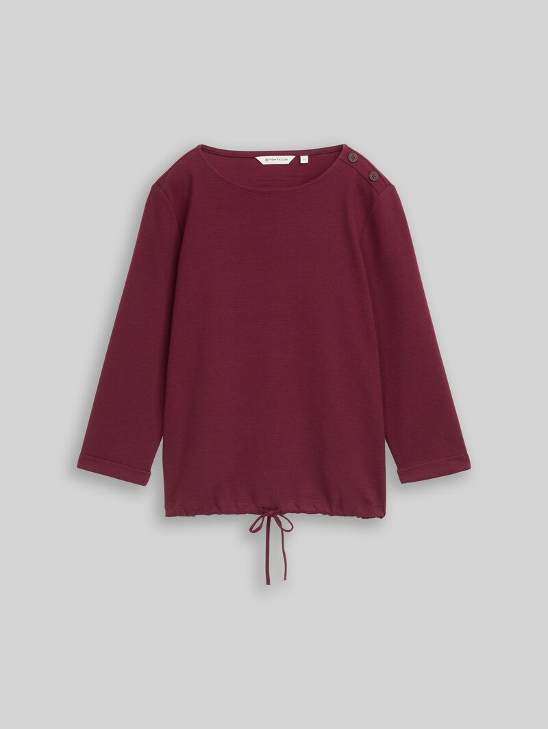 Tom Tailor Langarmshirt mit Knopf-Details - Preppy Plum