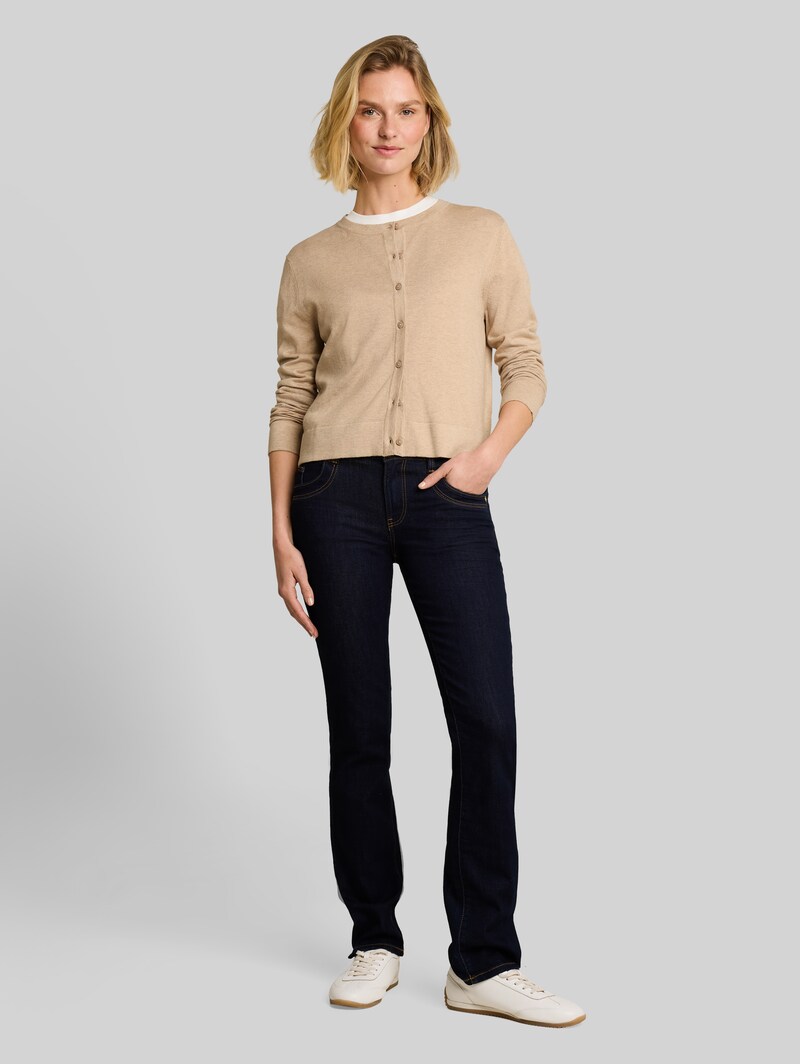 Tom Tailor Cardigan mit Seidenanteil - Gravel Beige Melange