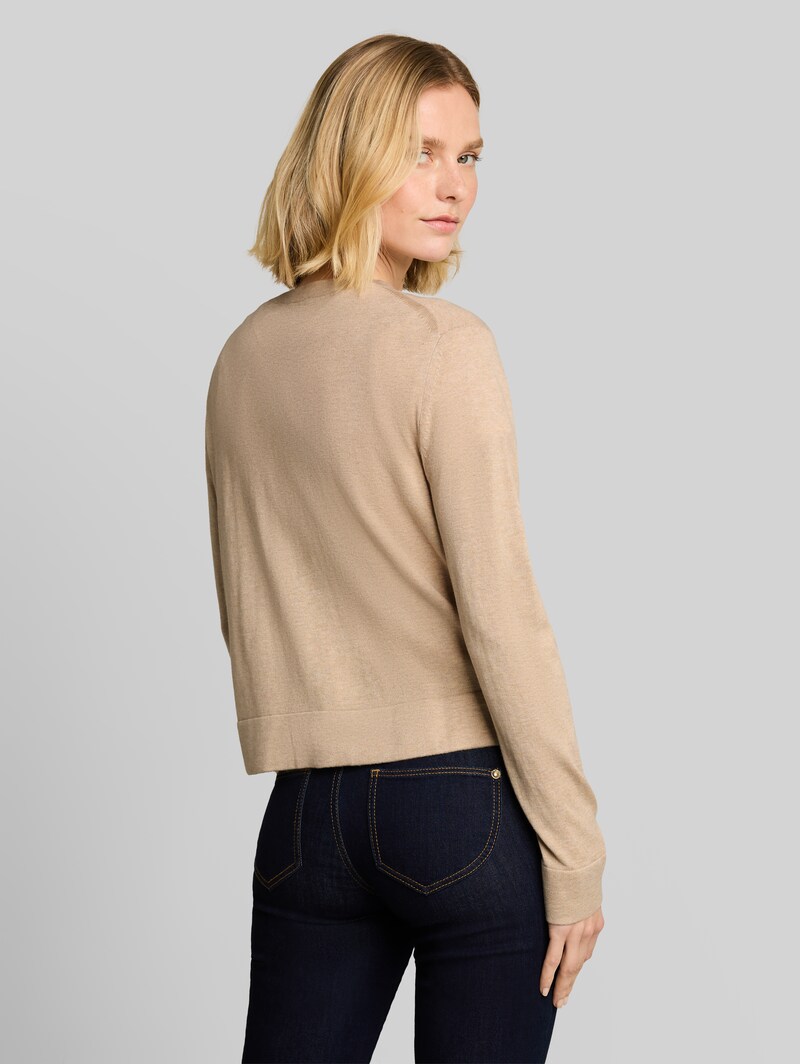 Tom Tailor Cardigan mit Seidenanteil - Gravel Beige Melange