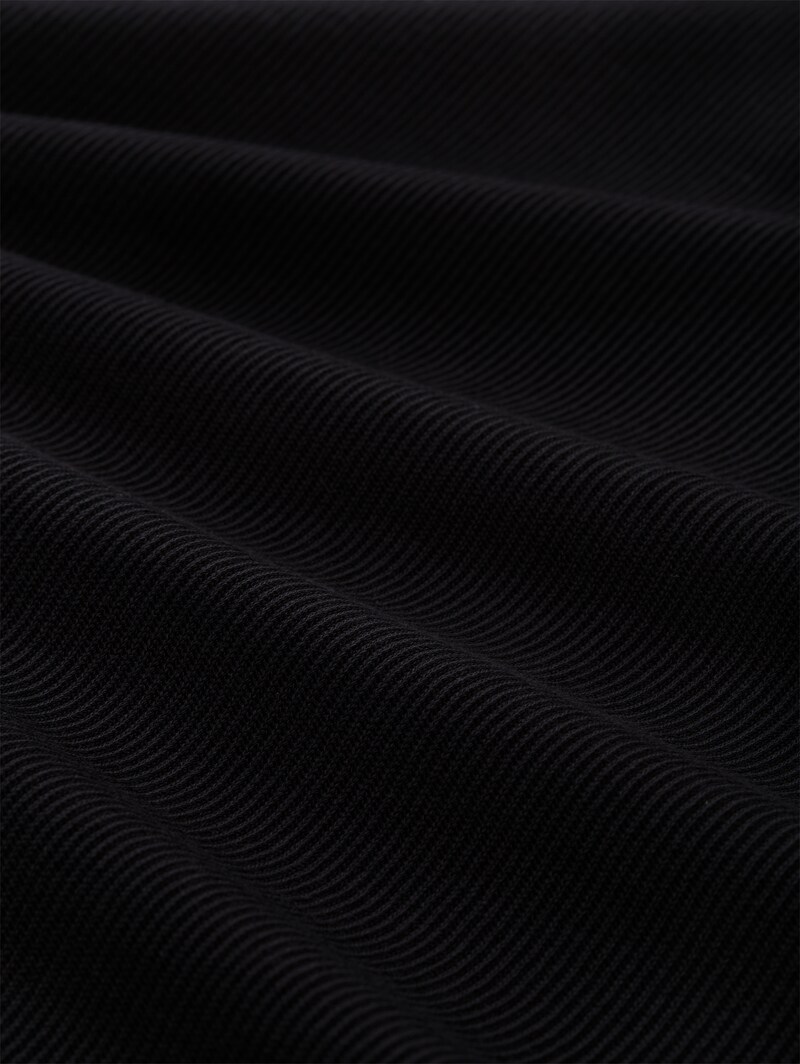 Tom Tailor Troyer Langarmshirt mit Rippstruktur - Black