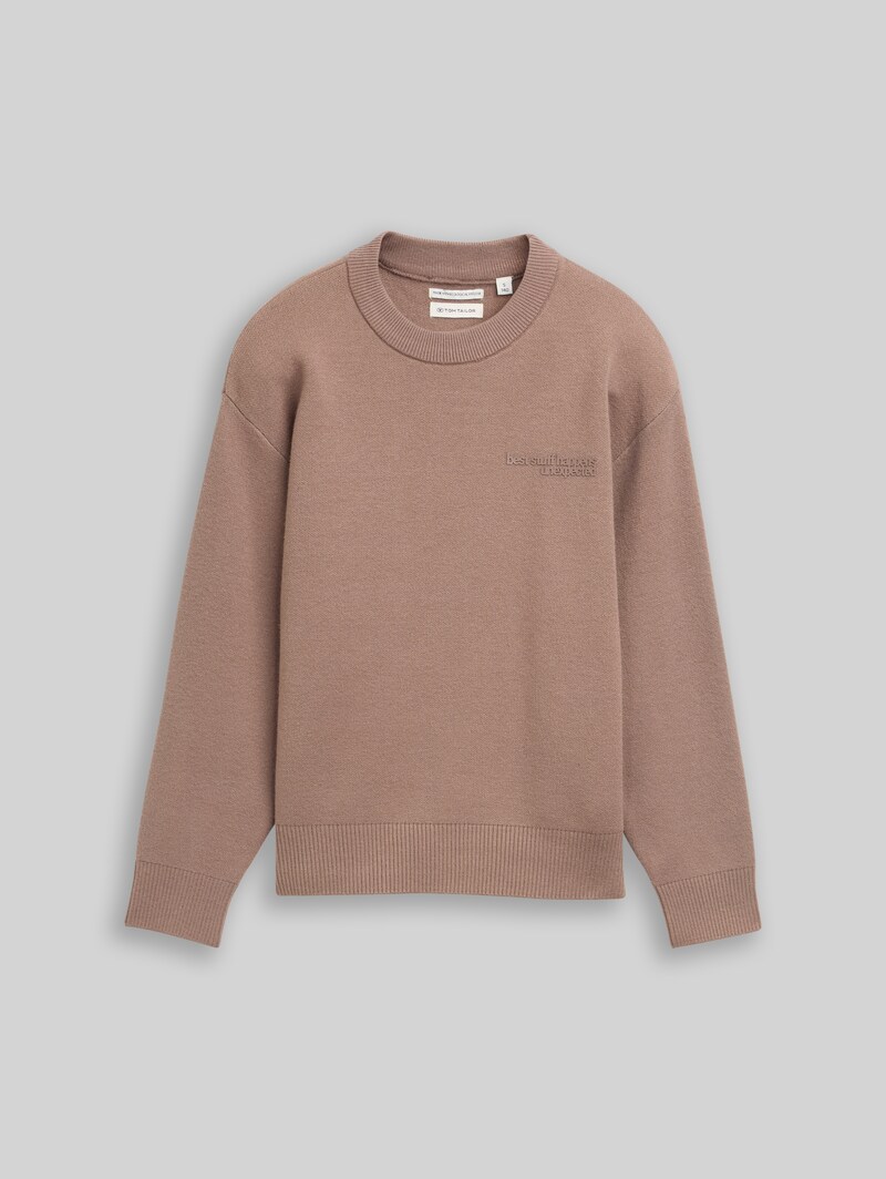 Tom Tailor Oversize Strickpullover - Taupe Grey