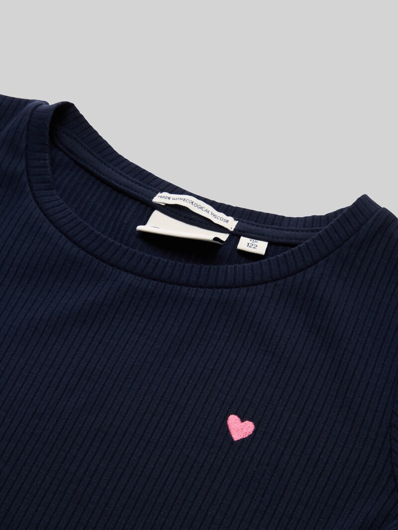 Tom Tailor Mini-Kleid mit Rippstruktur - Sky Captain Blue