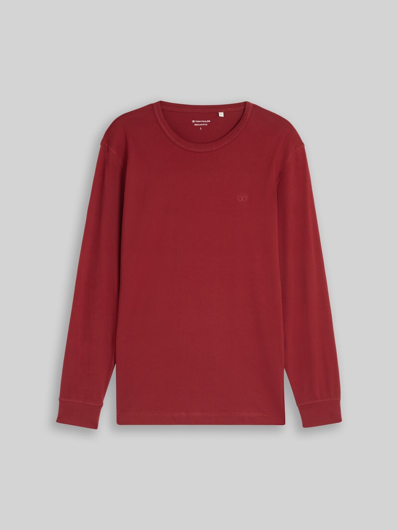 Tom Tailor Basic Langarmshirt aus Baumwolle - Pear Red
