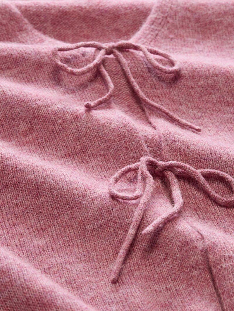 Tom Tailor Strickweste mit Schleifen - Dusty Berry Melange