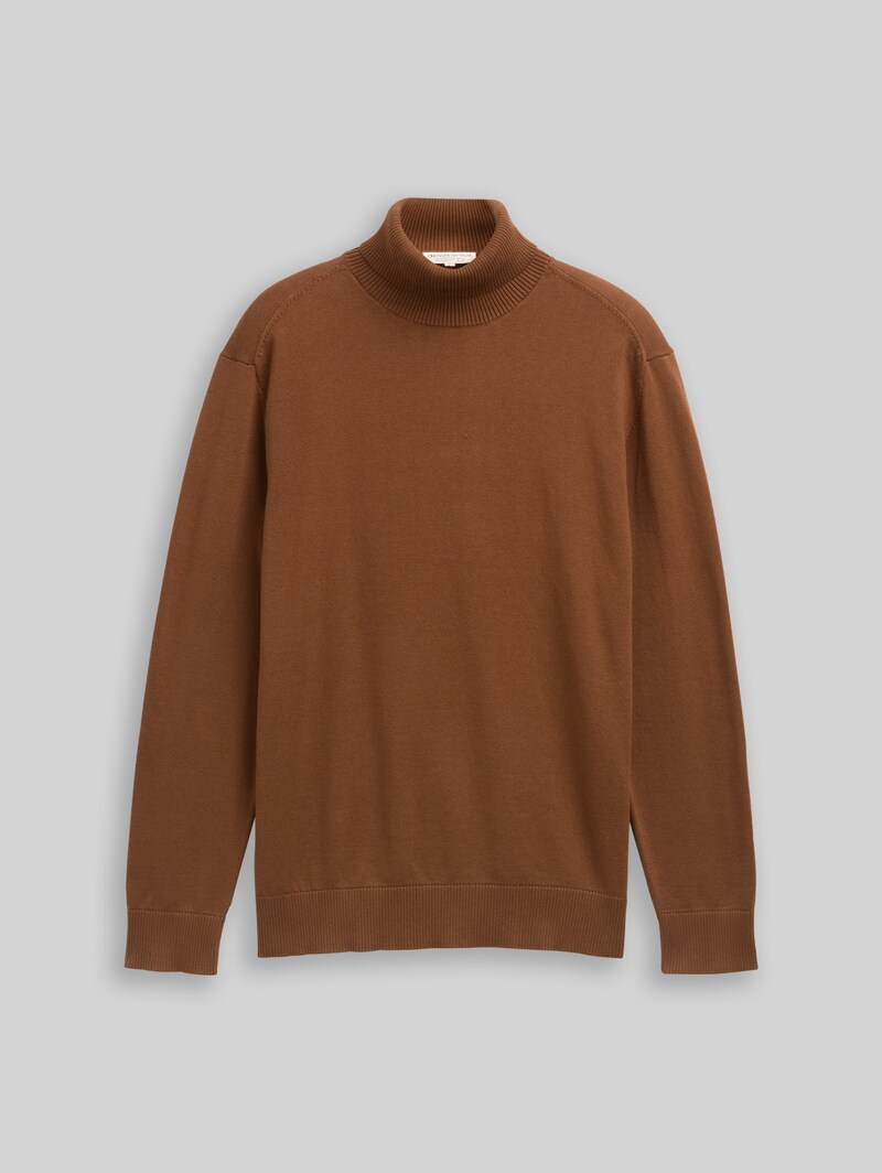 Tom Tailor Rollkragenpullover aus Baumwolle - Golden Clay