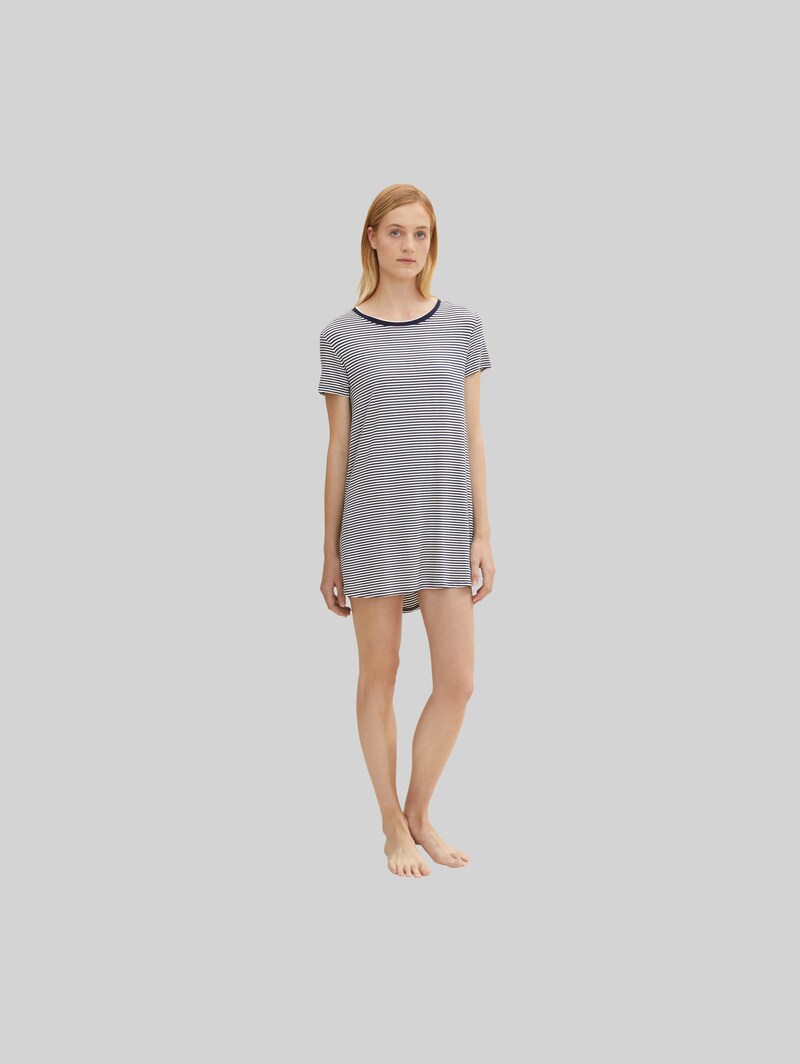 Tom Tailor Pyjama-Kleid mit Streifenmuster - Blue Ring