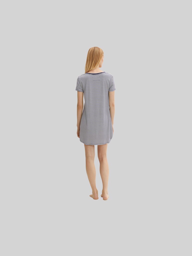 Tom Tailor Pyjama-Kleid mit Streifenmuster - Blue Ring