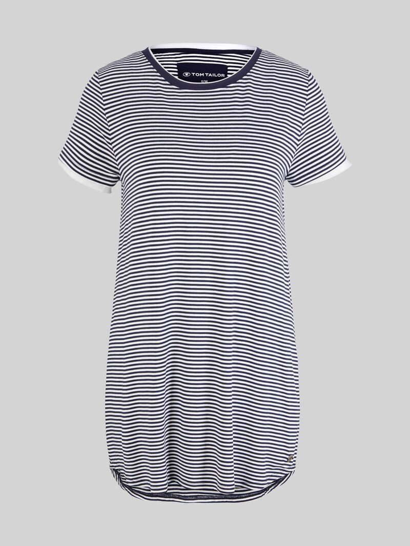 Tom Tailor Pyjama-Kleid mit Streifenmuster - Blue Ring