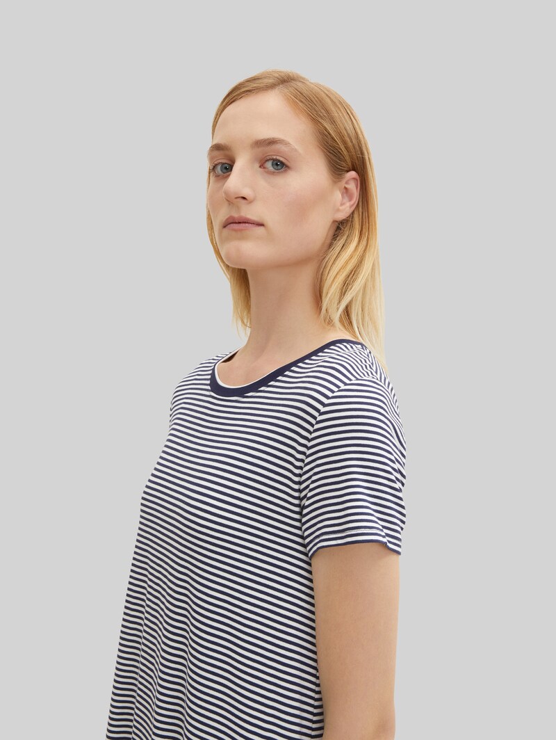 Tom Tailor Pyjama-Kleid mit Streifenmuster - Blue Ring