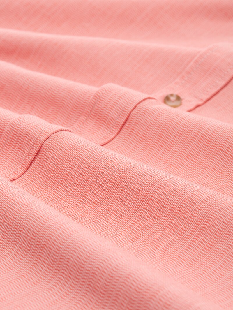 Tom Tailor Regular Fit Hemd mit verstellbarer Ärmellänge - Coral Straight Structure