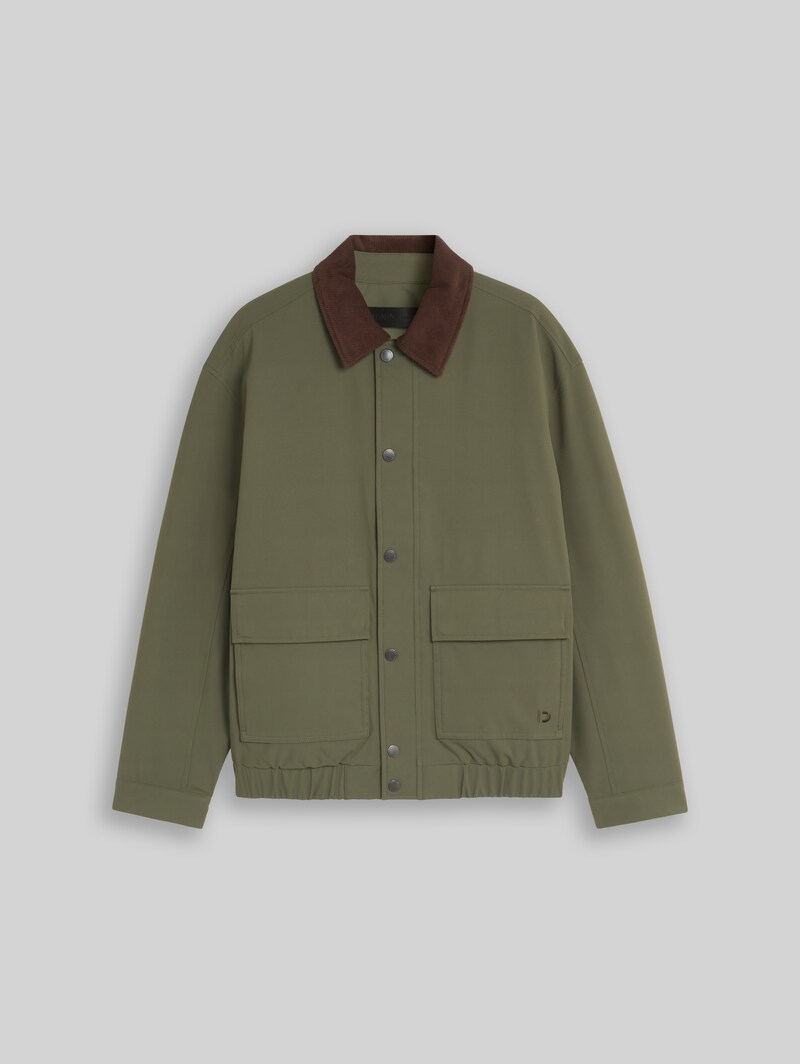 Tom Tailor Blouson Jacke mit Cord-Kragen - Urban Olive Green