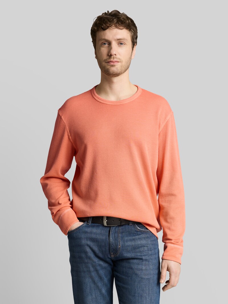 Tom Tailor Langarmshirt mit Waffelstruktur - Wild Coral Tom Tailor Langarmshirt mit Waffelstruktur - Wild Coral